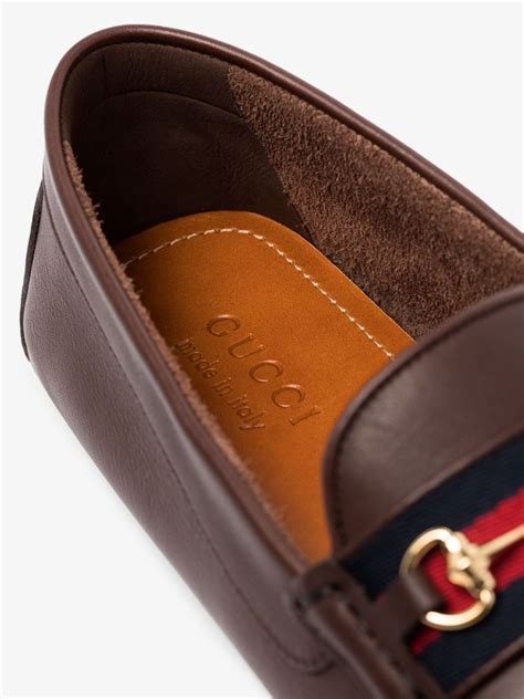 Gucci web detail loafers